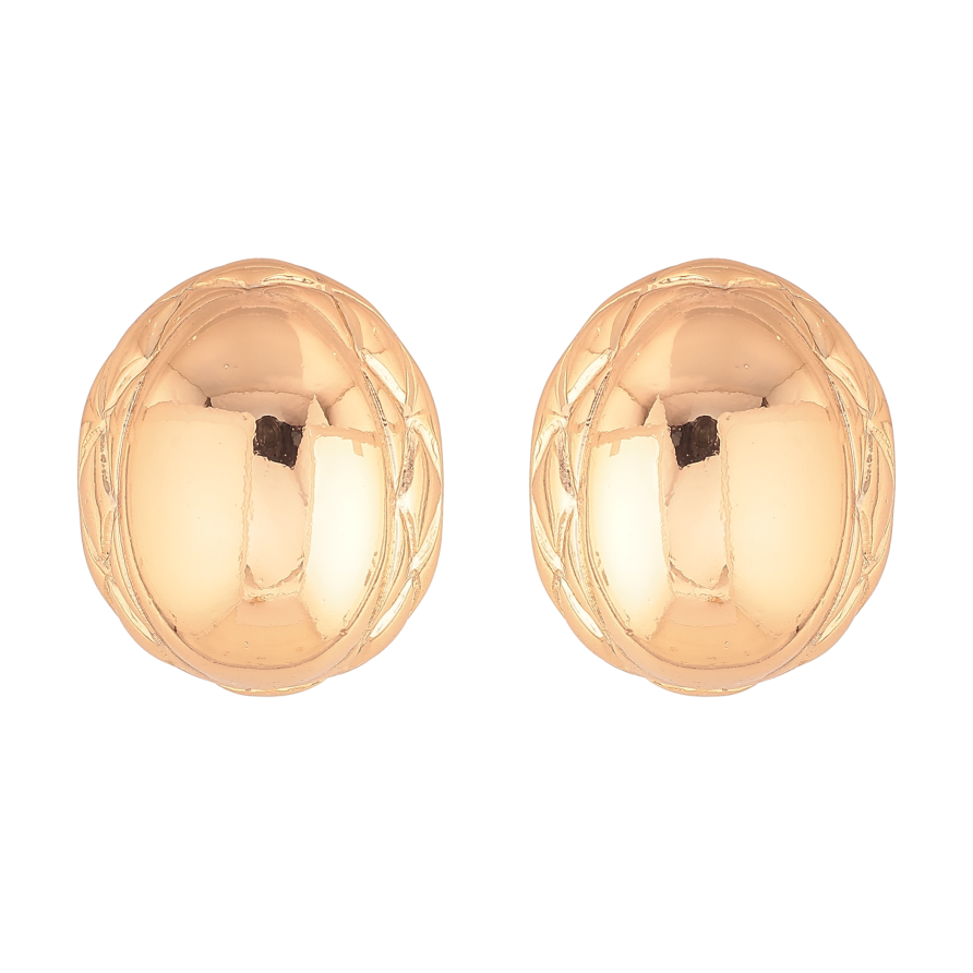 Серьги Xuping цвет Позолота 18К пусеты "Объемные овалы с узором" фото №1