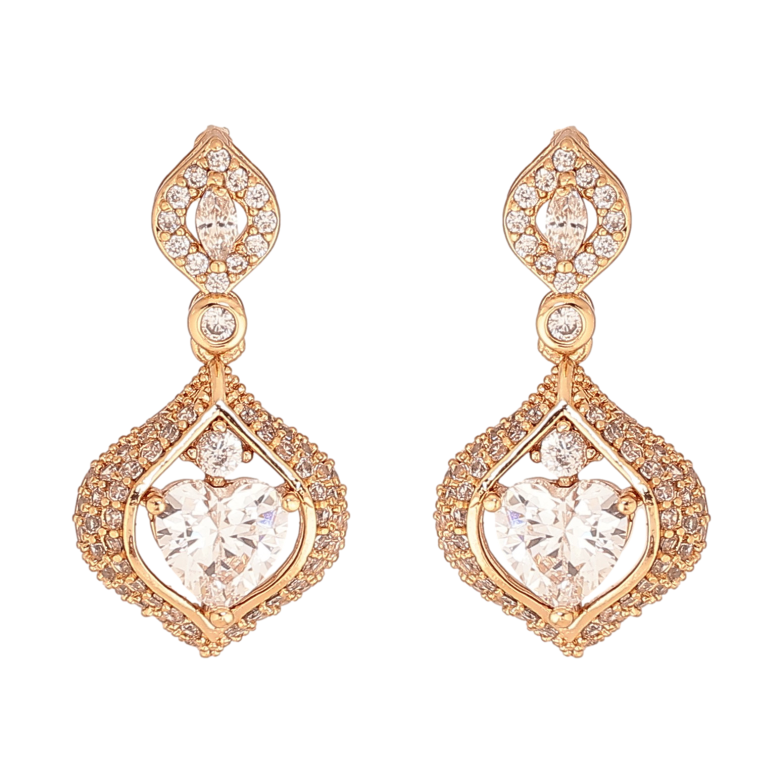 Сережки Xuping колір Позолота 18К пусети "Кристальні підвіски" фото №5