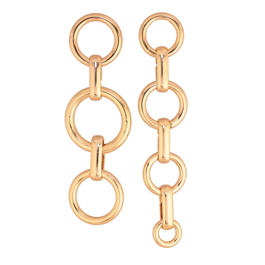 Серьги Xuping цвет Позолота 18К пусеты "Ассиметричные подвески" фото №1