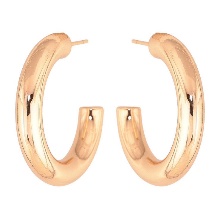 Серьги Xuping цвет Позолота 18К пусеты "Объемные дуги" фото №12