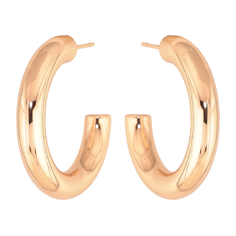 Серьги Xuping цвет Позолота 18К пусеты "Объемные дуги" фото №1