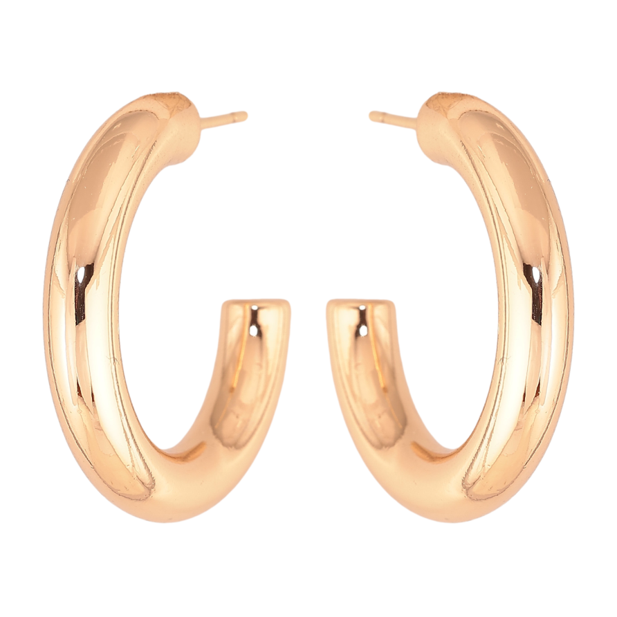 Серьги Xuping цвет Позолота 18К пусеты "Объемные дуги" фото №1