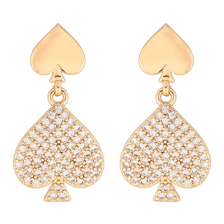 Серьги Xuping цвет Позолота 18К пусеты "Подвески пики с инкрустацией кристаллами" фото №25