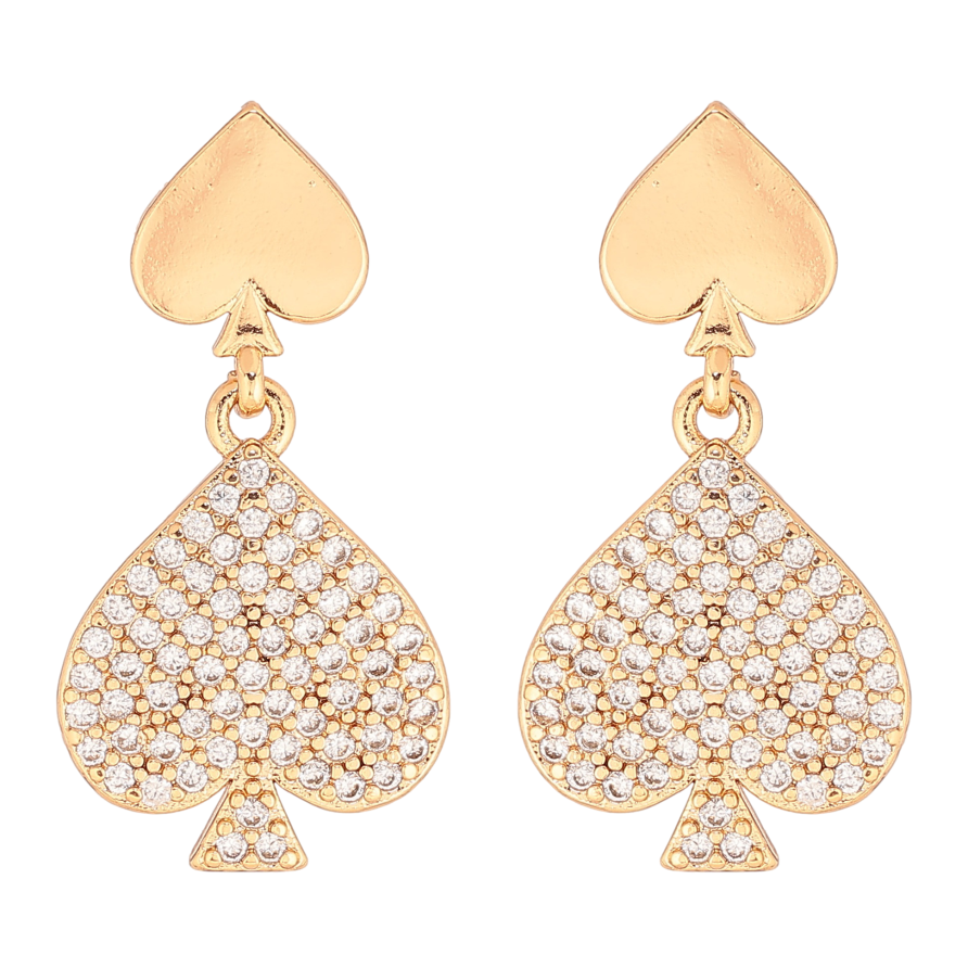 Сережки Xuping колір Позолота 18К пусети "Підвіски піки з інкрустацією кристалами" фото №1