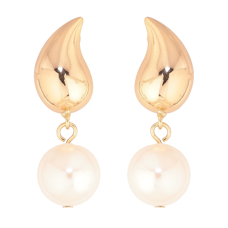 Серьги Xuping цвет Позолота 18К пусеты "Жемчужные подвески" фото №1