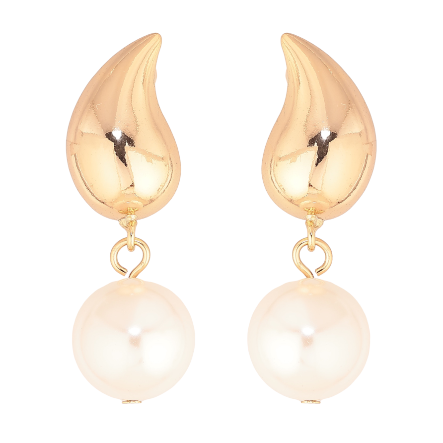 Серьги Xuping цвет Позолота 18К пусеты "Жемчужные подвески" фото №1