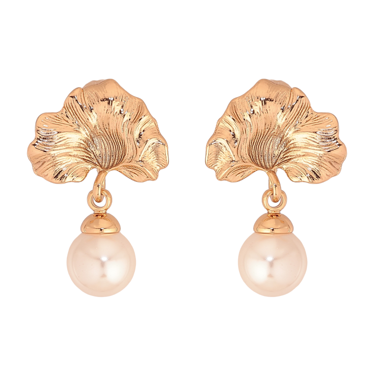 Серьги Xuping цвет Позолота 18К пусеты "Подвески с жемчужинами" фото №22