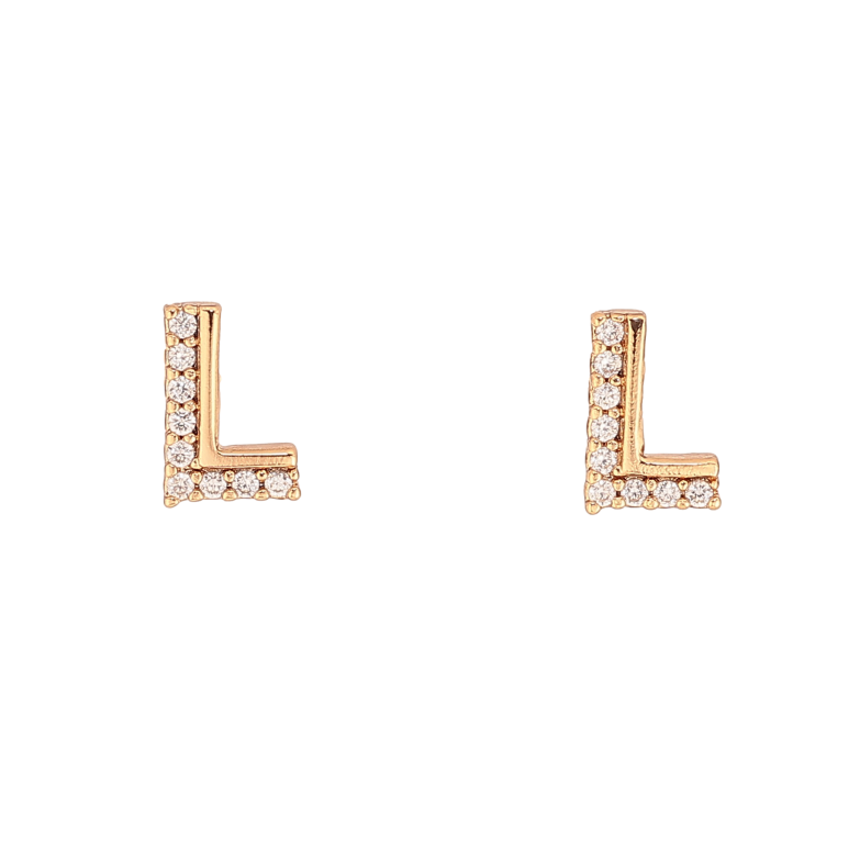 Серьги Xuping цвет Позолота 18К пусеты "Буква L" фото №1