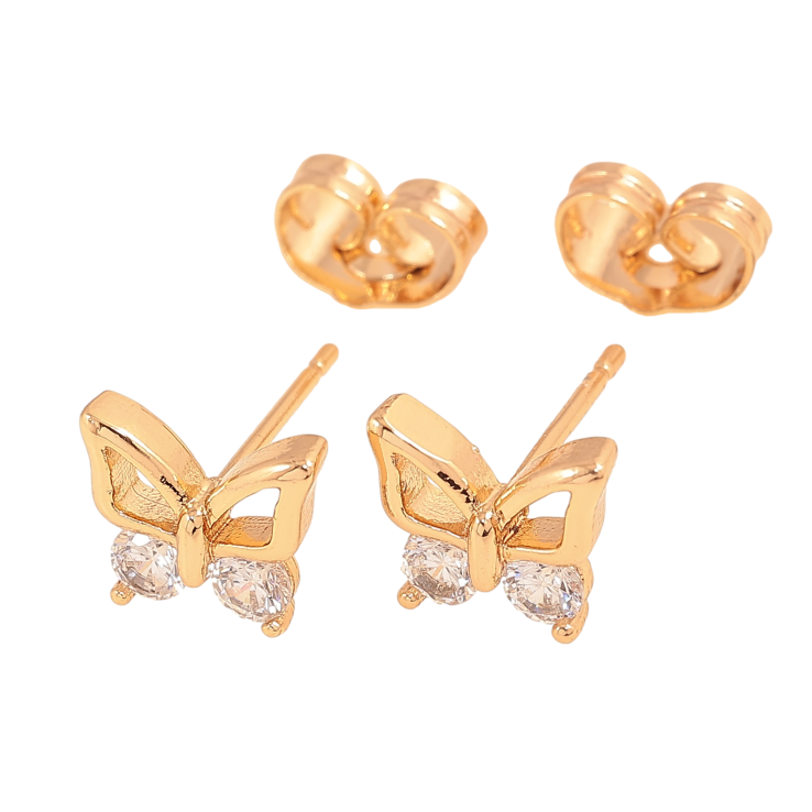 Серьги Xuping цвет Позолота 18К пусеты "Бабочки с кристаллами" фото №18 Серьги Xuping цвет Позолота 18К пусеты "Бабочки с кристаллами" фото №18