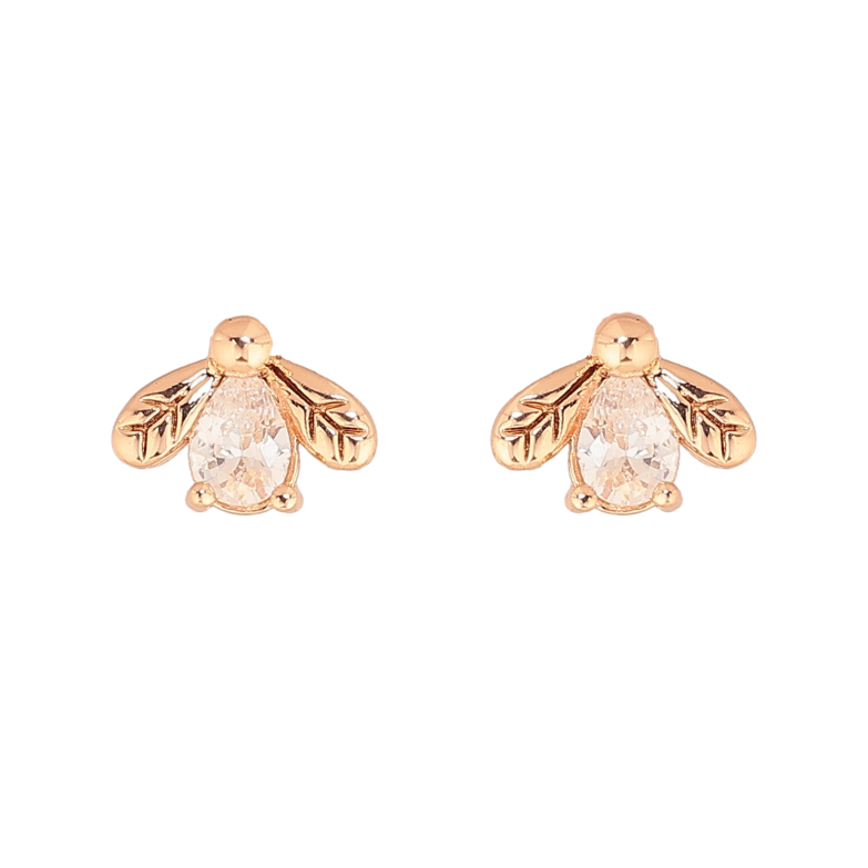 Серьги Xuping цвет Позолота 18К пусеты "Кристальные мушки" фото №1