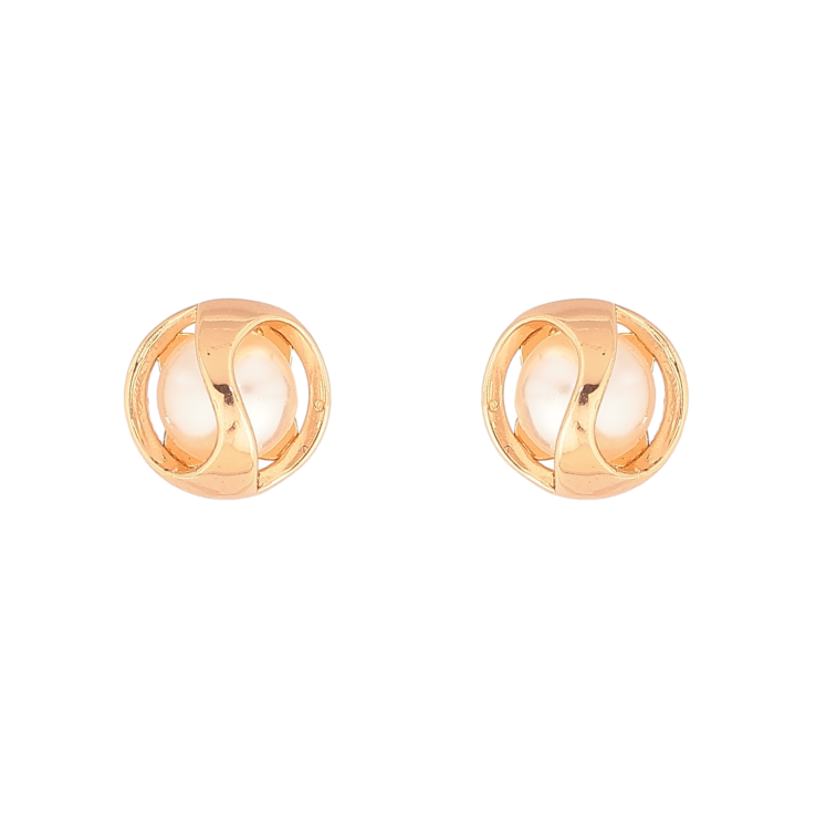 Сережки Xuping колір Позолота 18К пусети "Візерунок з перлинами" фото №5 Сережки Xuping колір Позолота 18К пусети "Візерунок з перлинами" фото №5