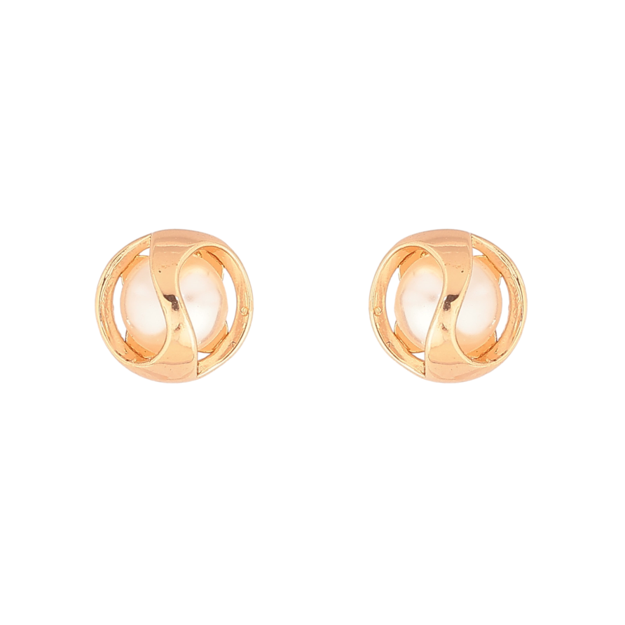 Сережки Xuping колір Позолота 18К пусети "Візерунок з перлинами" фото №1 Сережки Xuping колір Позолота 18К пусети "Візерунок з перлинами" фото №1