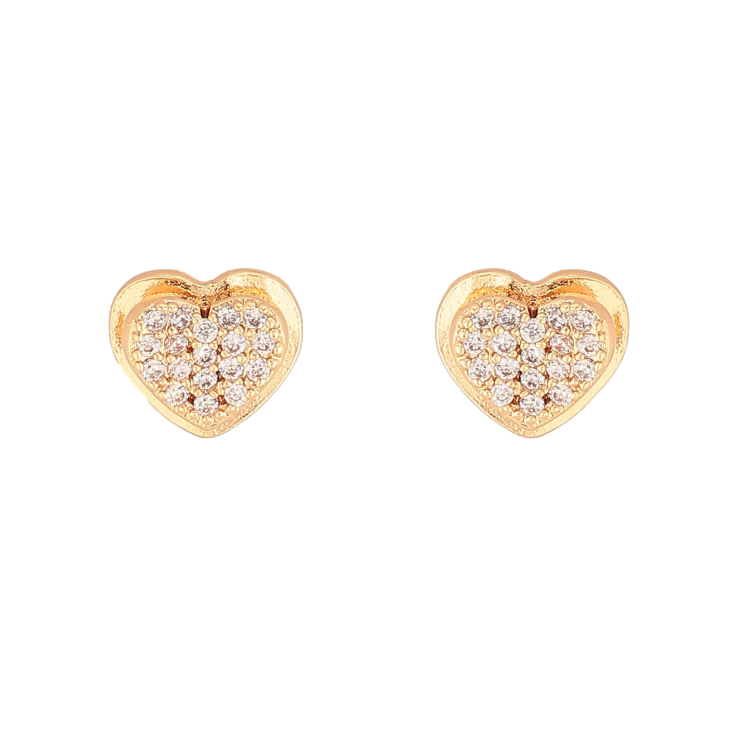 Сережки Xuping колір Позолота 18К пусети "Сердечки з кристалами" фото №22