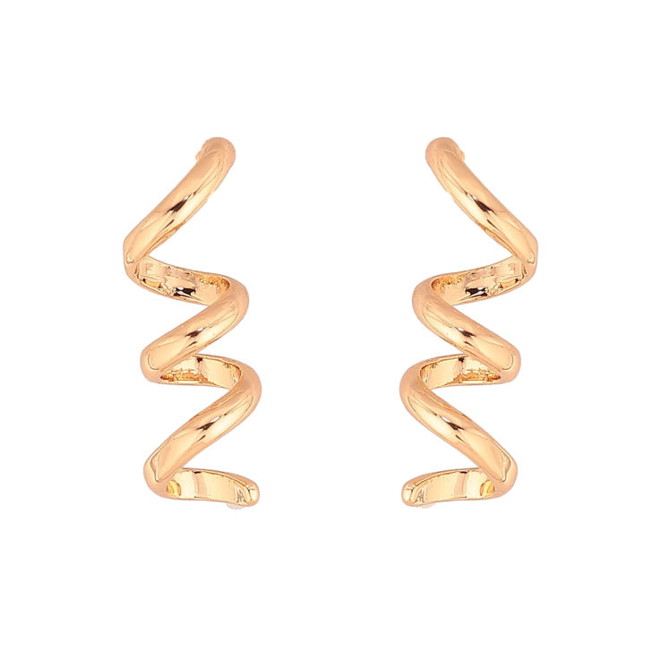 Серьги Xuping цвет Позолота 18К пусеты "Спиральки" фото №22