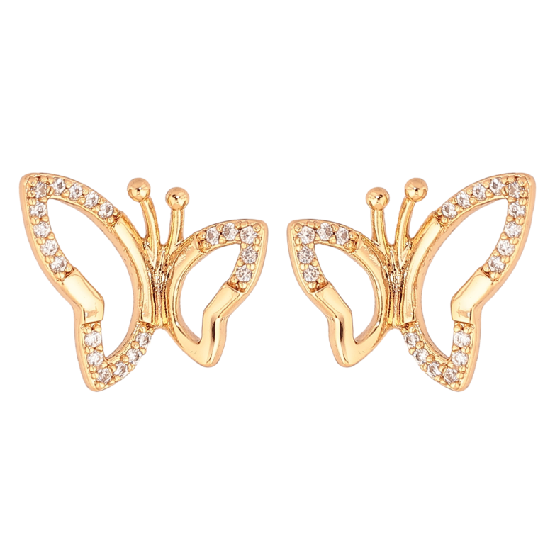 Серьги Xuping цвет Позолота 18К пусеты "Бабочки с кристаллами" фото №22