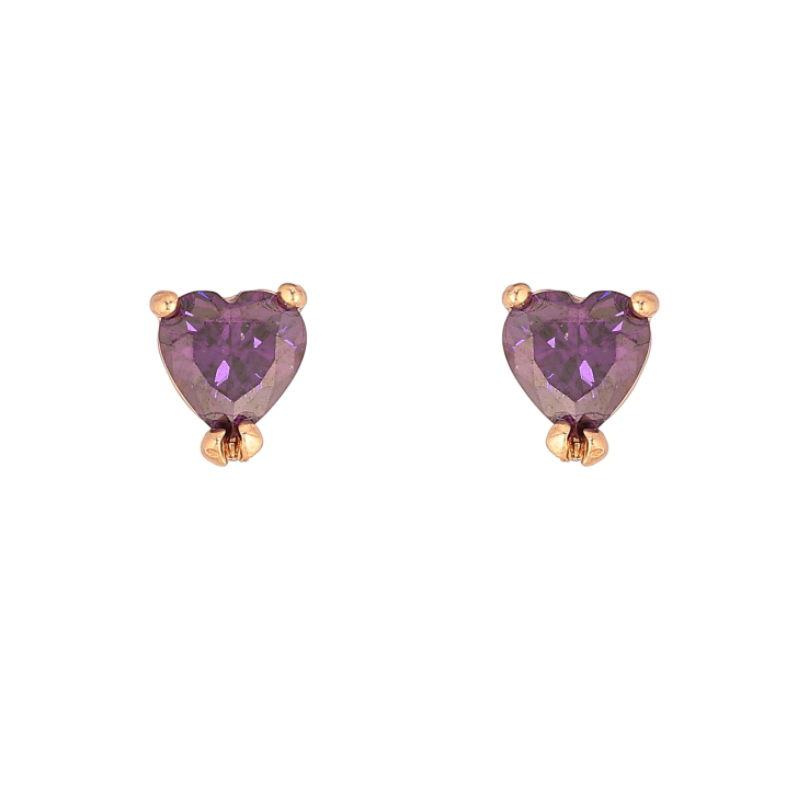 Серьги Xuping цвет Позолота 18К пусеты "Сиреневые кристальные сердечки" фото №12 Серьги Xuping цвет Позолота 18К пусеты "Сиреневые кристальные сердечки" фото №12