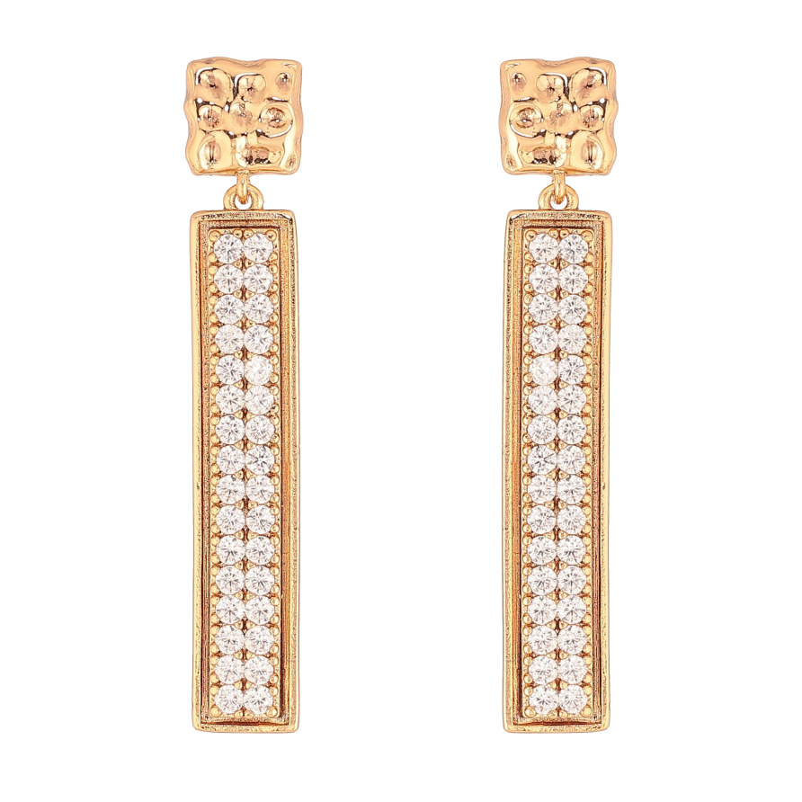 Серьги Xuping цвет Позолота 18К пусеты "Подвески с кристаллами" фото №1