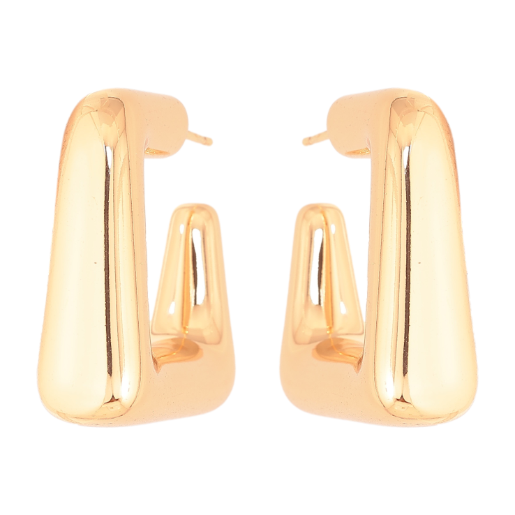 Серьги Xuping цвет Позолота 18К пусеты "Объемные дуги" фото №8
