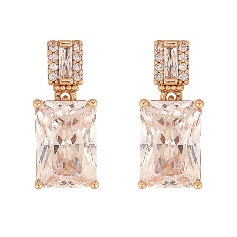 Сережки Xuping колір Позолота 18К пусети "Кристальний блиск" фото №1