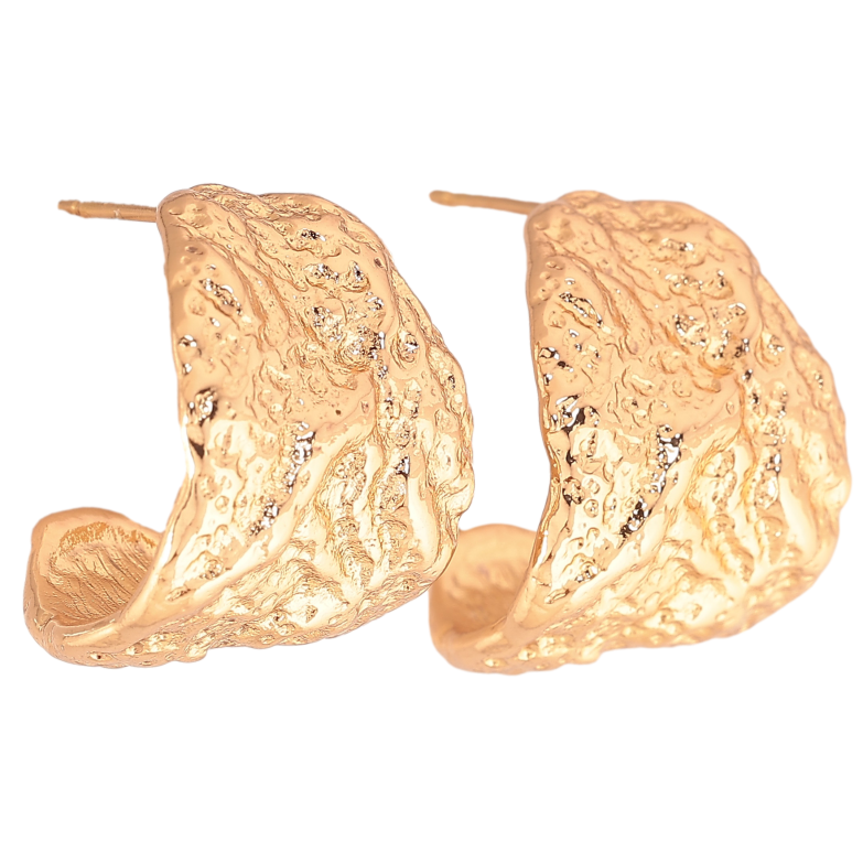 Серьги Xuping цвет Позолота 18К пусеты "Широкие дуги с узором" фото №10