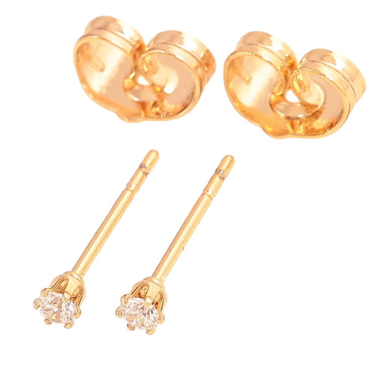 Сережки Xuping колір Позолота 18К пусети "Кристали в 6-ти крапановій оправі" ø 2мм фото №4 Сережки Xuping колір Позолота 18К пусети "Кристали в 6-ти крапановій оправі" ø 2мм фото №4