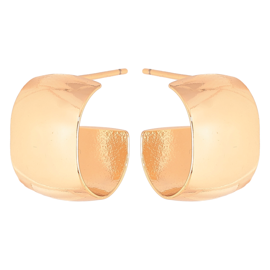 Серьги Xuping цвет Позолота 18К пусеты "Широкие дуги" фото №1