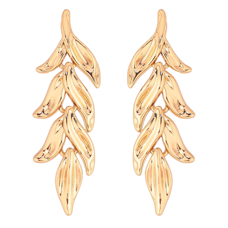 Серьги Xuping цвет Позолота 18К пусеты "Веточки" фото №1
