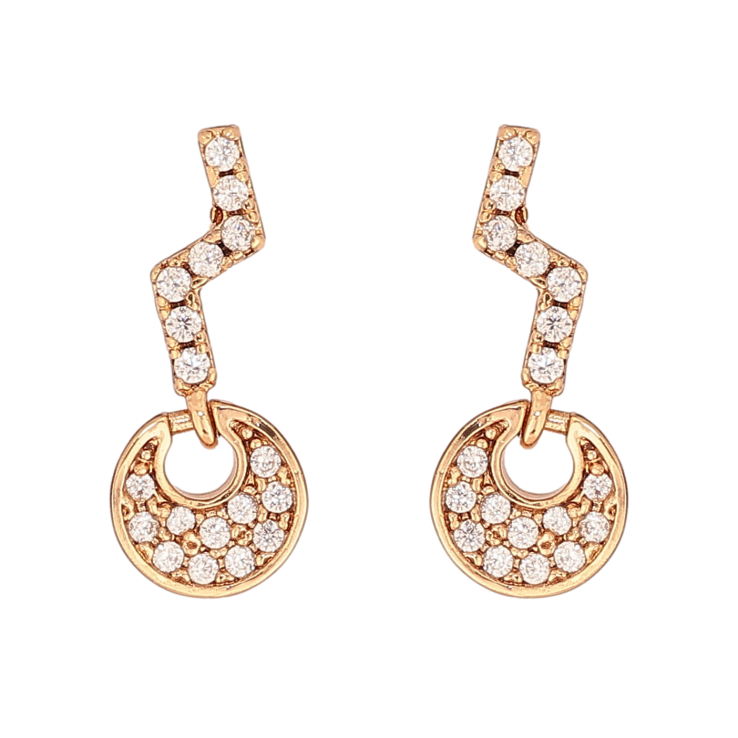 Сережки Xuping колір Позолота 18К пусети "Візерунок з кристалами" фото №25