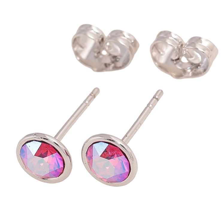 Сережки Xuping колір Родій із кристалами Swarovski пусети "Кристали Ruby" ø 7мм фото №19