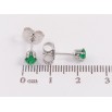 Серьги Xuping цвет Родий пусеты "Зеленые кристаллы в 6-ти крапановой оправе" ø 4мм фото №2