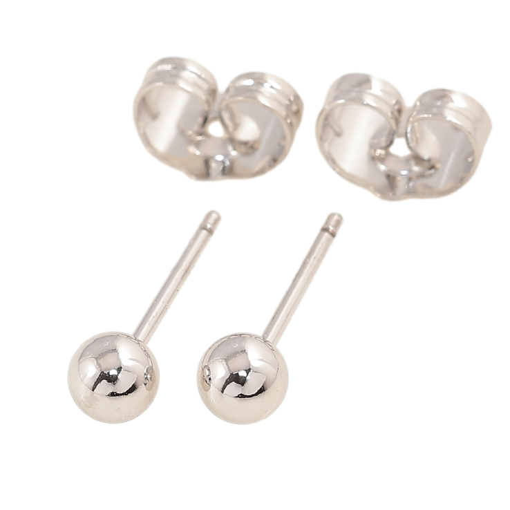 Сережки Xuping колір Родій пусети "Кульки" ø 4мм фото №3 Сережки Xuping колір Родій пусети "Кульки" ø 4мм фото №3