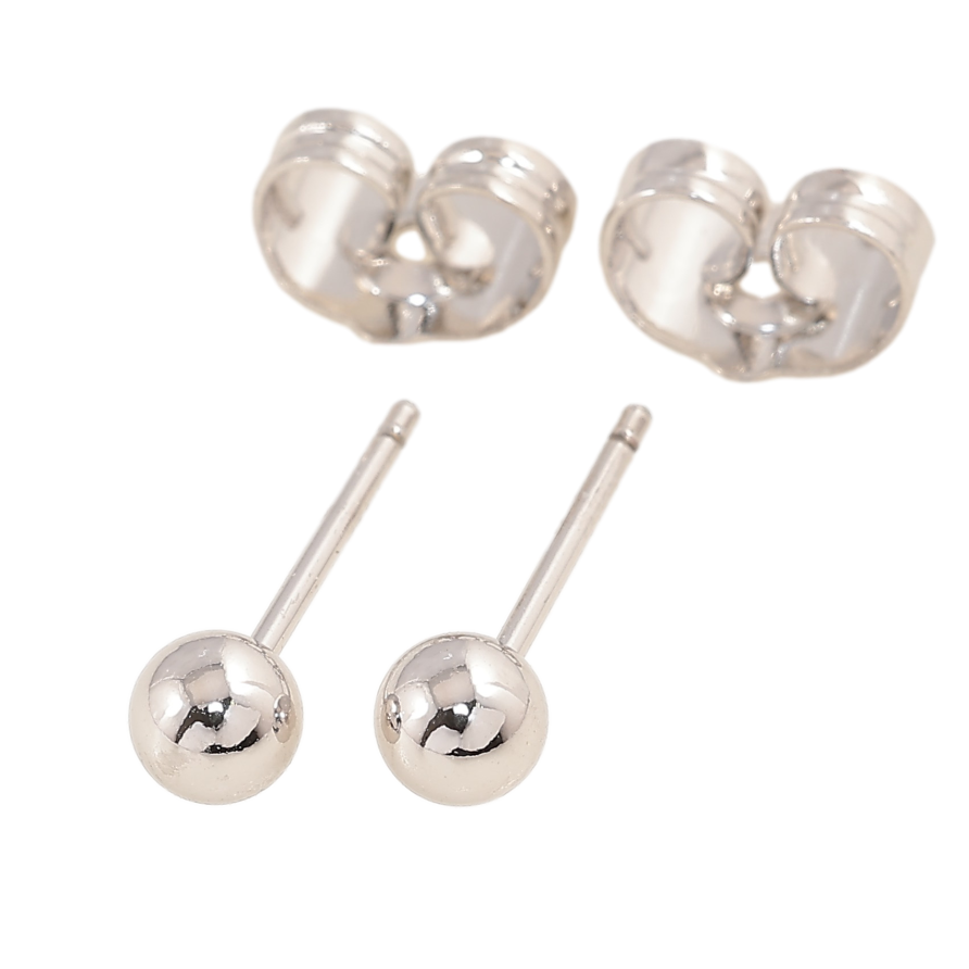 Серьги Xuping цвет Родий пусеты "Шарики" ø 4мм фото №1 Серьги Xuping цвет Родий пусеты "Шарики" ø 4мм фото №1