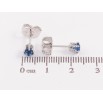 Серьги Xuping цвет Родий пусеты "Синие кристаллы в 6-ти крапановой оправе" ø 4мм фото №2
