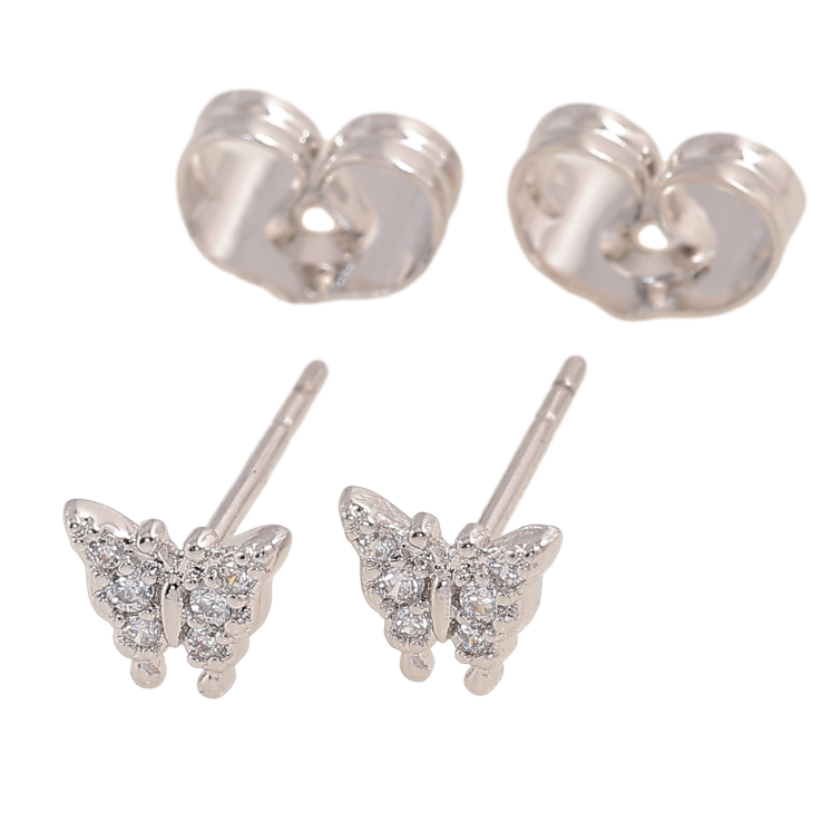 Серьги Xuping цвет Родий пусеты "Бабочки" фото №22