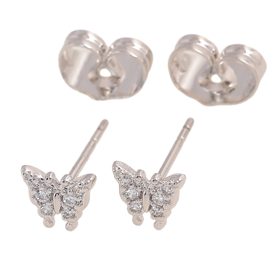 Серьги Xuping цвет Родий пусеты "Бабочки" фото №1 Серьги Xuping цвет Родий пусеты "Бабочки" фото №1