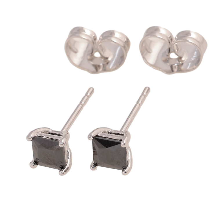 Серьги Xuping цвет Родий пусеты "Черные кристаллы" 4х4мм фото №8 Серьги Xuping цвет Родий пусеты "Черные кристаллы" 4х4мм фото №8