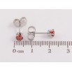 Серьги Xuping цвет Родий пусеты "Красные кристаллы в 6-ти крапановой оправе" ø 4мм фото №2