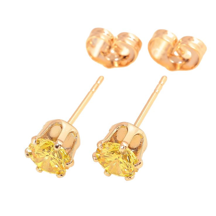 Серьги Xuping цвет позолота 18К пусеты желтые кристаллы в 6-ти крапановой оправе ø 6мм фото №16 Серьги Xuping цвет позолота 18К пусеты желтые кристаллы в 6-ти крапановой оправе ø 6мм фото №16
