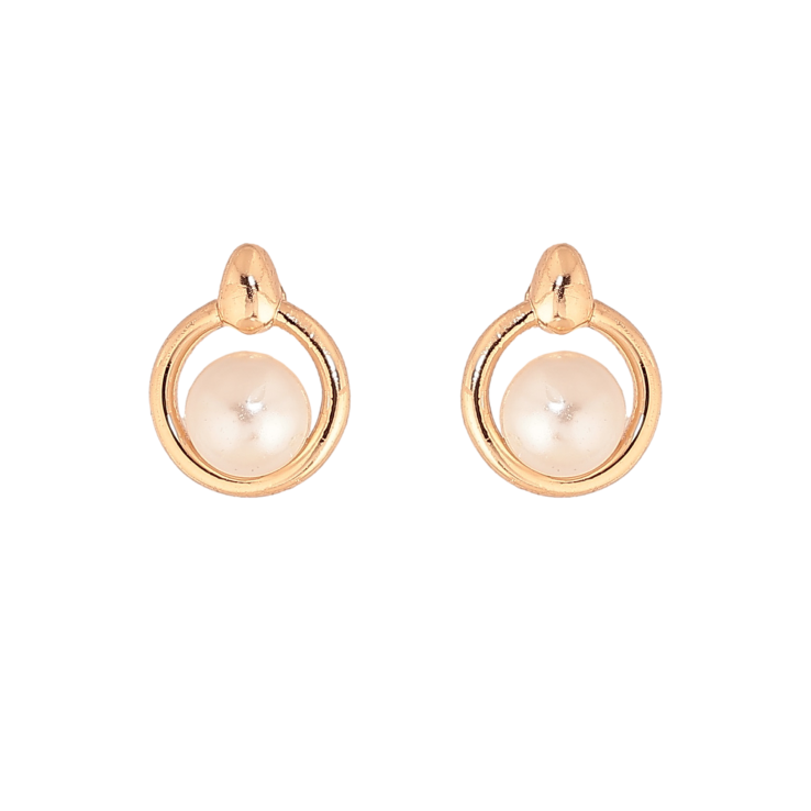 Сережки Xuping колір Позолота 18К пусети "Кільця з перлинами" фото №19 Сережки Xuping колір Позолота 18К пусети "Кільця з перлинами" фото №19