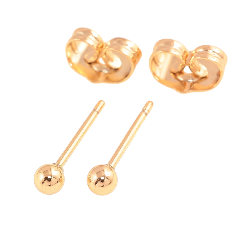 Сережки Xuping колір позолота 18К пусети кульки ø 3мм фото №1