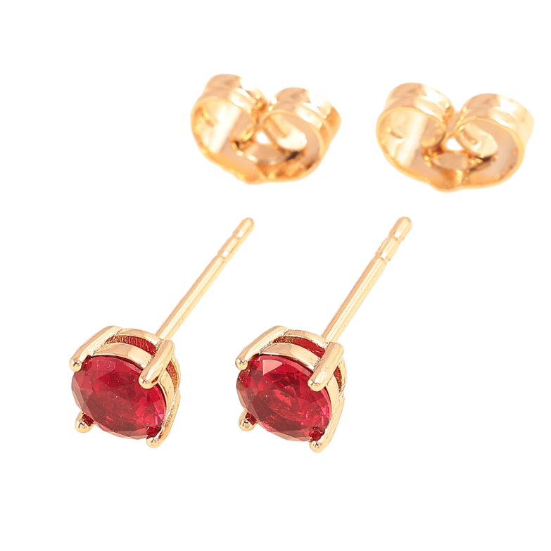 Серьги Xuping цвет позолота 18К пусеты красные кристаллы в 4-х крапановой оправе ø 5мм фото №1 Серьги Xuping цвет позолота 18К пусеты красные кристаллы в 4-х крапановой оправе ø 5мм фото №1