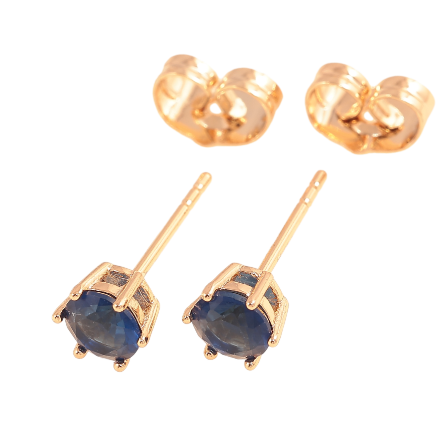 Серьги Xuping цвет позолота 18К пусеты синие кристаллы в 6-ти крапановой оправе ø 5мм фото №1 Серьги Xuping цвет позолота 18К пусеты синие кристаллы в 6-ти крапановой оправе ø 5мм фото №1