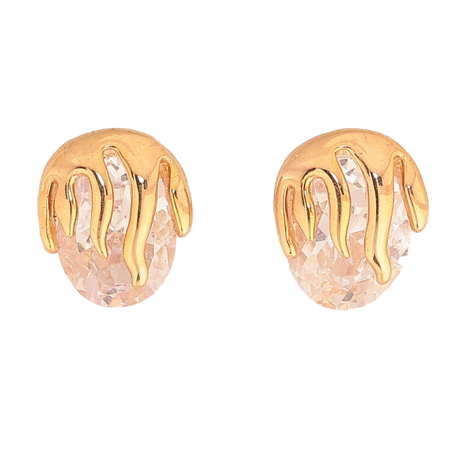 Серьги пусеты "Узор с кристаллами" фото №1