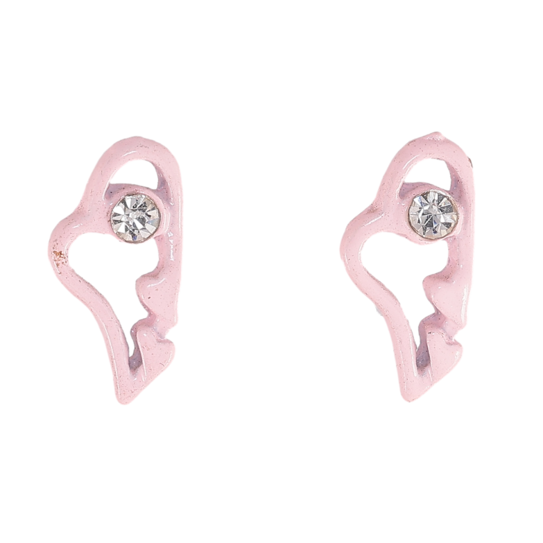 Серьги пусеты "Розовые сердечки" фото №1