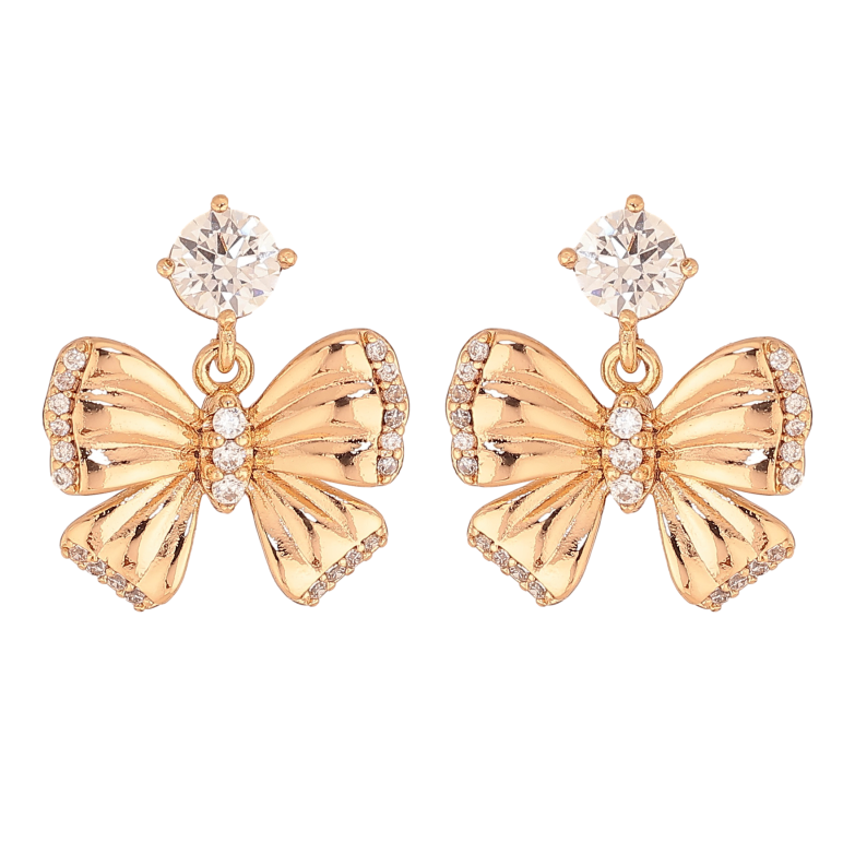 Сережки Xuping колір Позолота 18К пусети "Банти" фото №1