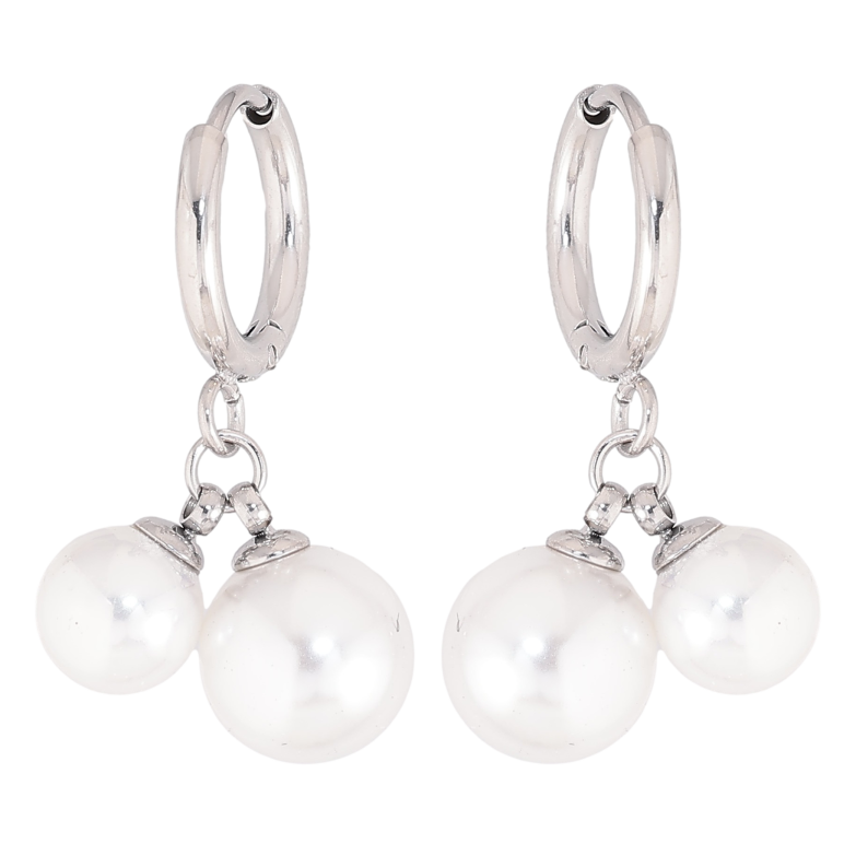 Серьги Нержавеющая сталь подвески на колечках "Жемчужины" фото №1