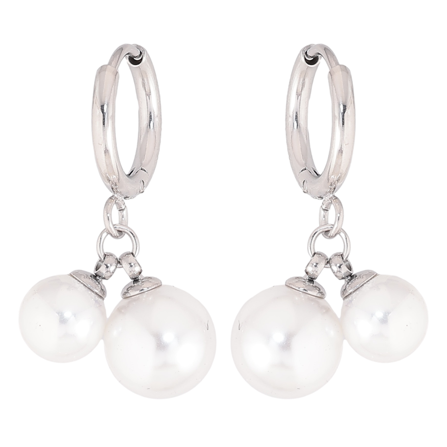 Серьги Нержавеющая сталь подвески на колечках "Жемчужины" фото №1