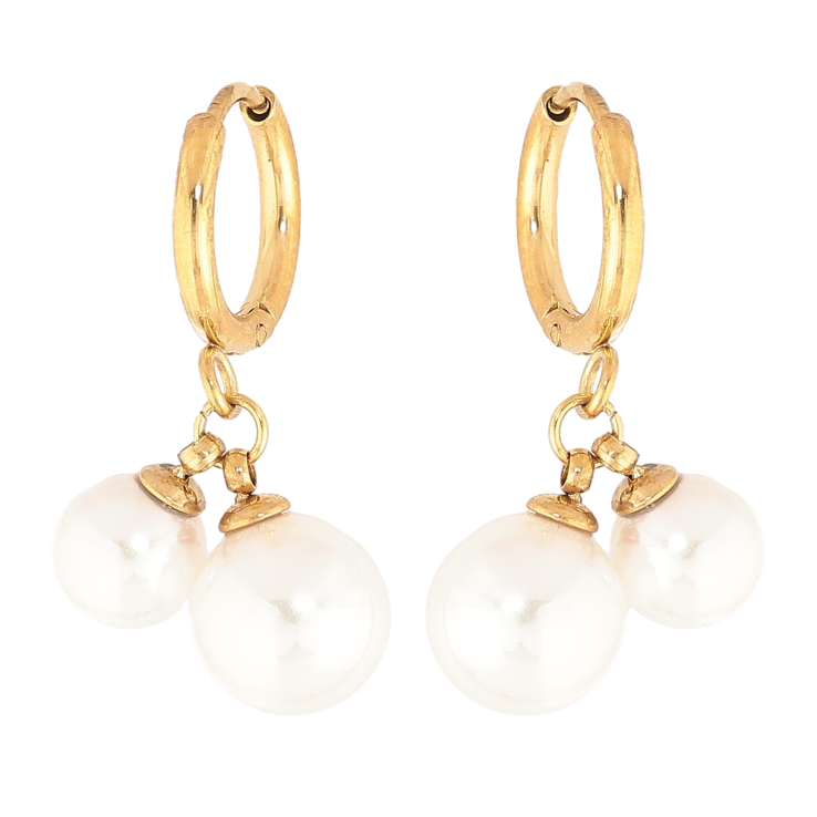 Сережки Нержавіюча сталь підвіски на колечках "Перлини"  фото №19