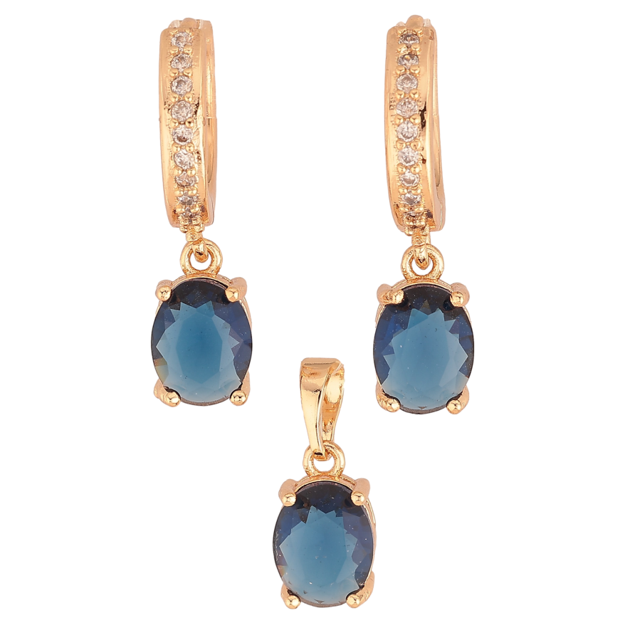 Набор Xuping M&L цвет 18K Серьги Кулон "Синие кристаллы" 7х9мм фото №1 Набор Xuping M&L цвет 18K Серьги Кулон "Синие кристаллы" 7х9мм фото №1