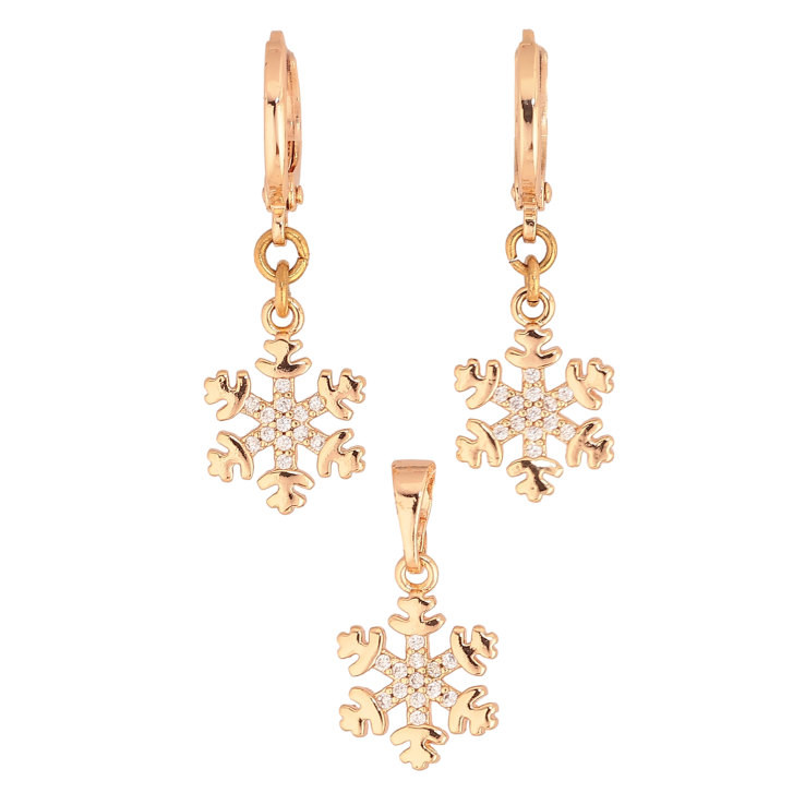 Набір Xuping M&L колір 18K Сережки Кулон "Сніжинки" фото №18 Набір Xuping M&L колір 18K Сережки Кулон "Сніжинки" фото №18